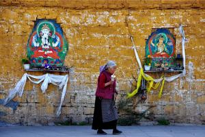 tibetan lady in potala palace